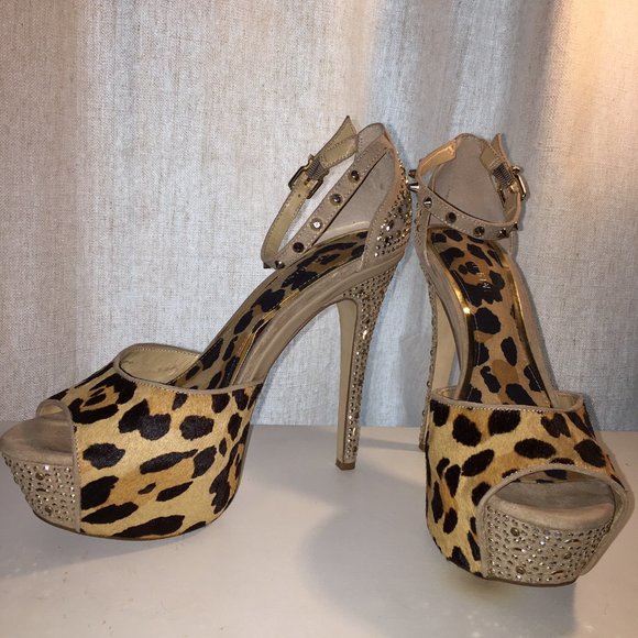 Gianni Bini Leopard Bling heels - Picture 3 of 4